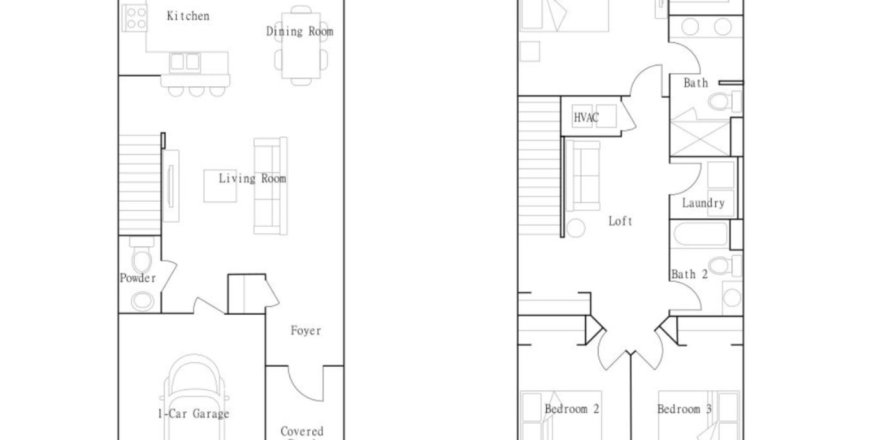 Townhouse floor plan «floor St. Thomas II», 3 rooms in Townes at Veridian