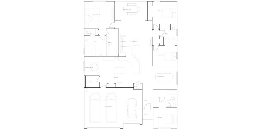 House floor plan «210SQM», 4 bedrooms in PORTICO