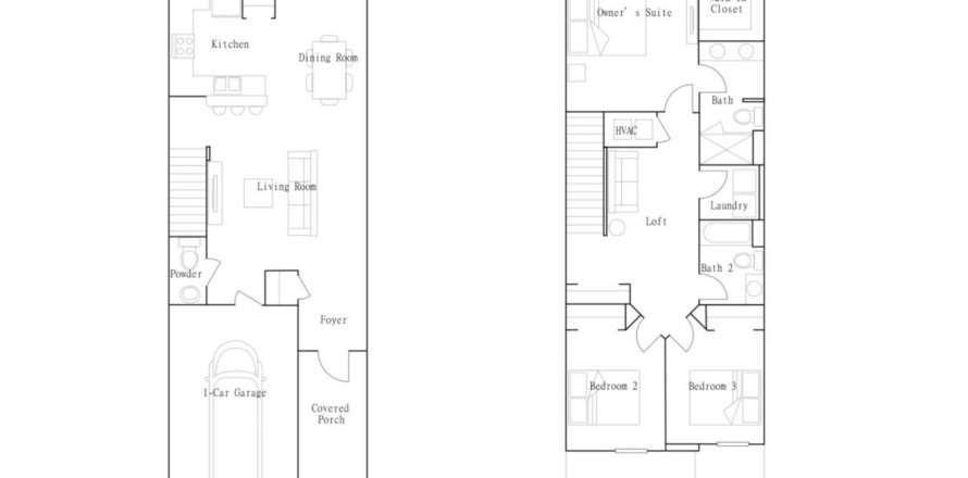 Townhouse floor plan «floor 30825 Veridian Way», 3 rooms in Townes at Veridian