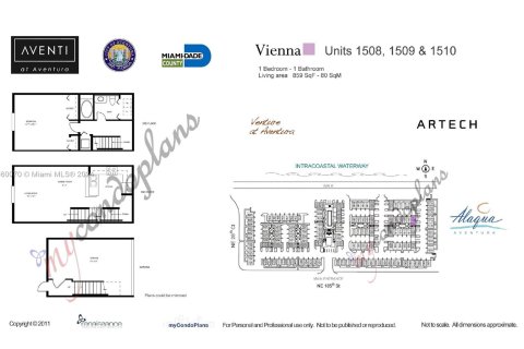 Touwnhouse à vendre à Aventura, Floride: 1 chambre, 79.8 m2 № 1365713 - photo 2