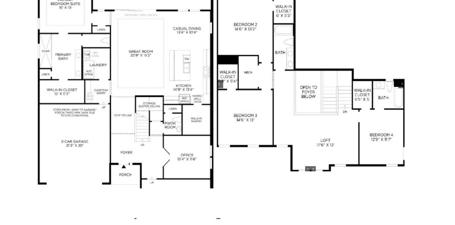 House floor plan «House», 4 bedrooms in Palmetto Cove