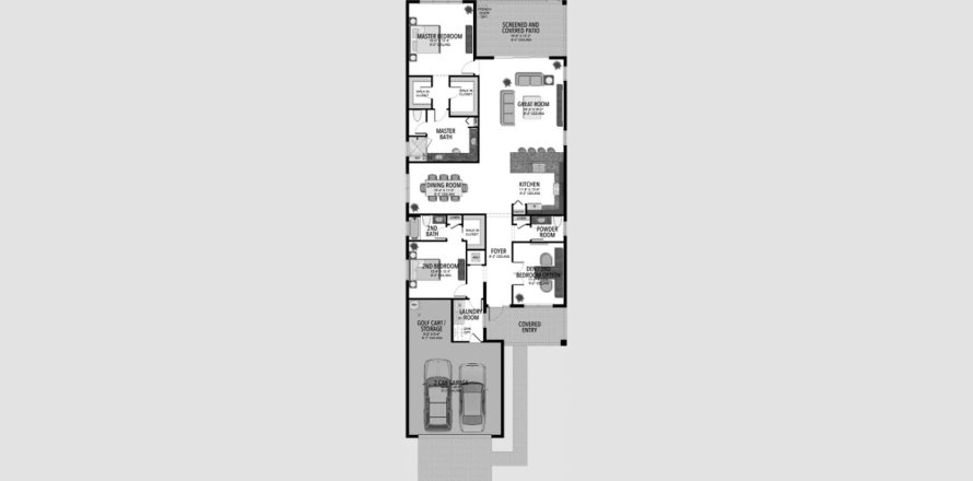 Планировка таунхауса «283SQM MONACELLO» 2 спальни в ЖК VALENCIA WALK AT RIVERLAND