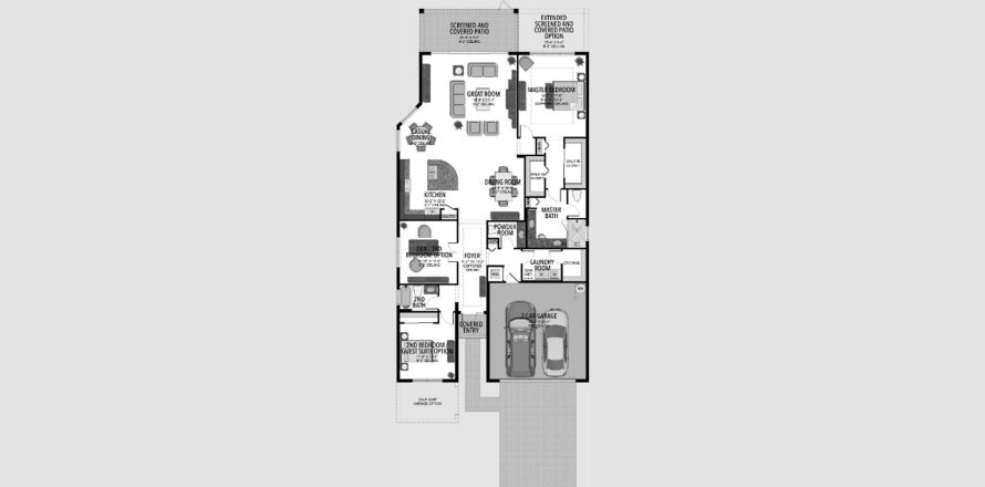 Планировка таунхауса «262SQM ATLANTICA» 2 спальни в ЖК VALENCIA WALK AT RIVERLAND