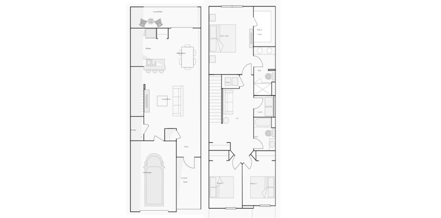 Планировка таунхауса «154SQM» 3 спальни в ЖК BELMONT