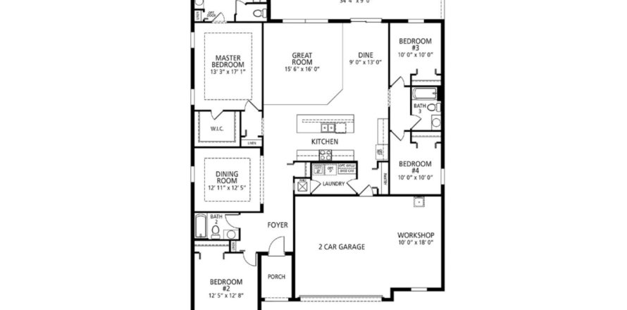 House floor plan «House», 4 bedrooms in Royal Highlands by Maronda Homes