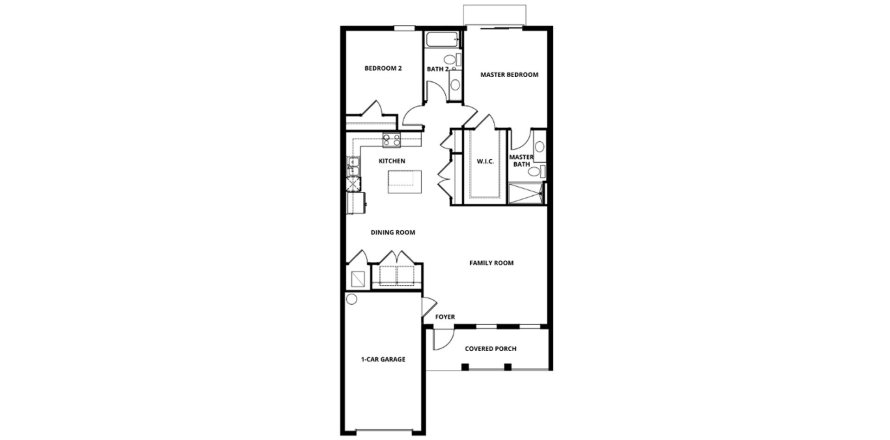 Townhouse floor plan «116SQM CARLO», 2 bedrooms in CELEBRATION POINTE