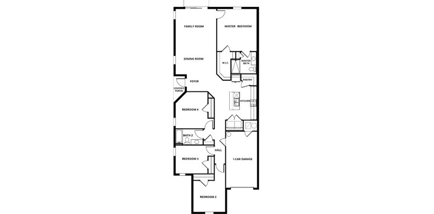 Townhouse floor plan «164SQM SANTA MARIA», 4 bedrooms in CELEBRATION POINTE
