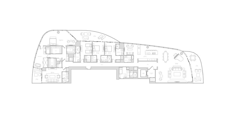Планировка пентхауса «440SQM» 5 спален в ЖК UNA RESIDENCES