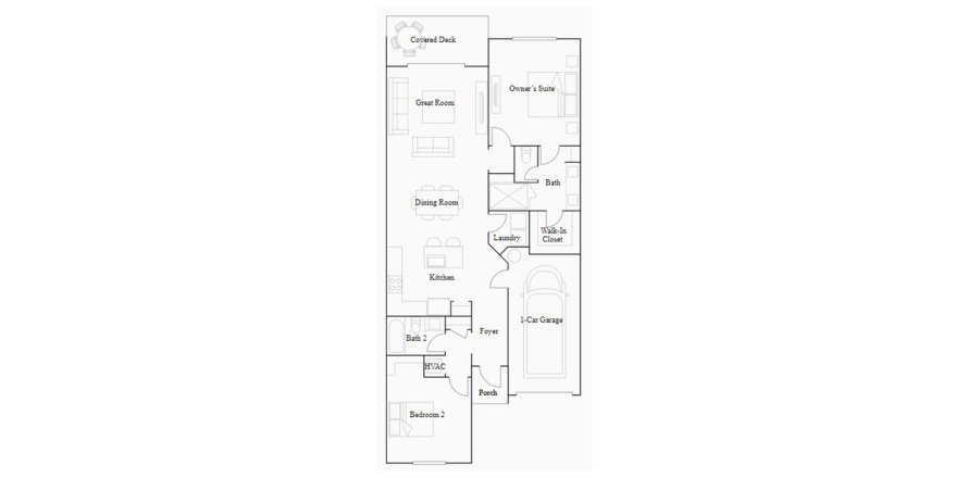 Планировка виллы или дома «121SQM» 2 спальни в ЖК AVALON TRAILS