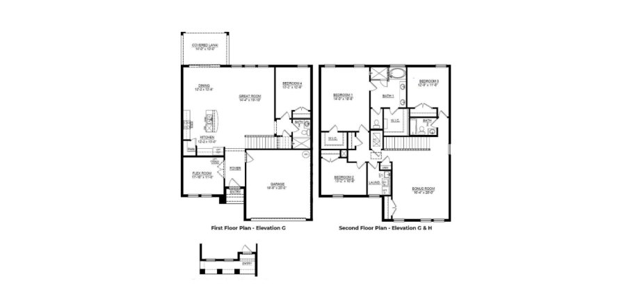 Планировка виллы или дома «House» 4 спальни в ЖК Star Farms at Lakewood Ranch - Emerald