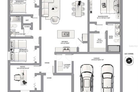 Купить виллу или дом в Окала, Флорида 7 комнат, 157.56м2, № 1426900 - фото 2