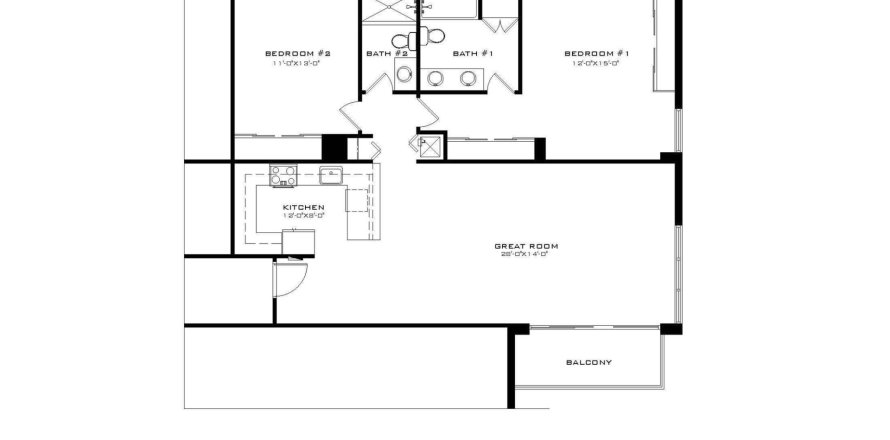 Condominio en Aventura, Florida, 2 dormitorios  № 1151841