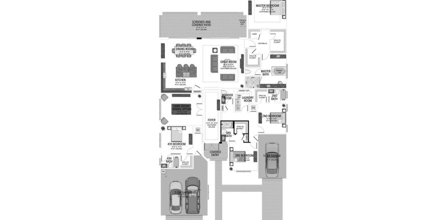 Планировка таунхауса «408SQM MICHELE» 4 спальни в ЖК VALENCIA WALK AT RIVERLAND