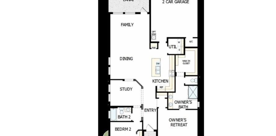Планировка Виллы или дома «floor Malone Plan at Persimmon Park - Cottage Series» 2 спальни в ЖК Persimmon Park - Cottage Series