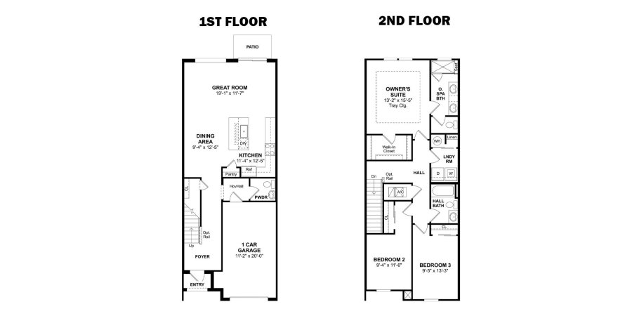 Townhouse floor plan «154SQM ARABELLA II», 3 bedrooms in THE PRESERVE AT AVONLEA