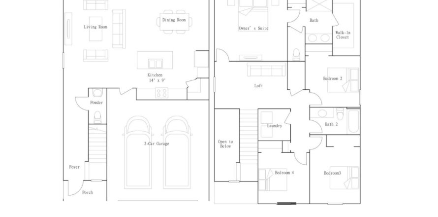House floor plan «floor Atlanta at Saddle Creek Preserve - The Manors I», 4 rooms in Saddle Creek Preserve - The Manors I
