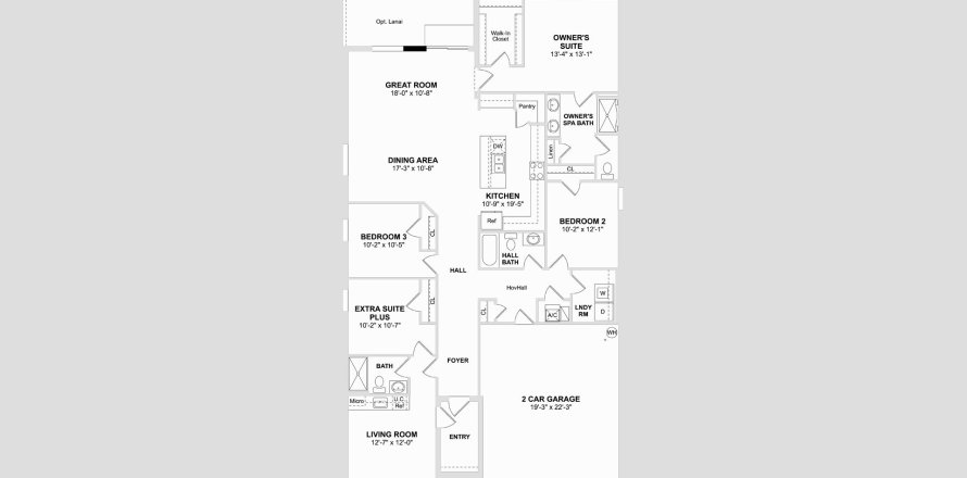 Планировка таунхауса «198SQM PALMERA» 4 спальни в ЖК ASPIRE AT PORT ST. LUCIE
