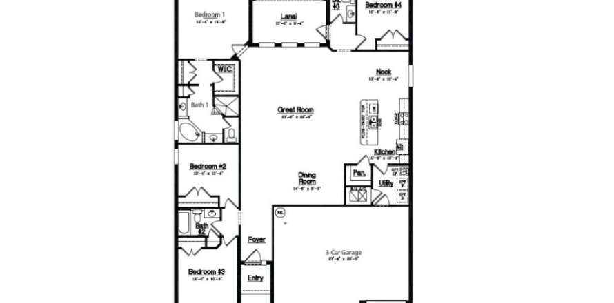 House floor plan «4BR-2», 4 bedrooms in Victoria Oaks