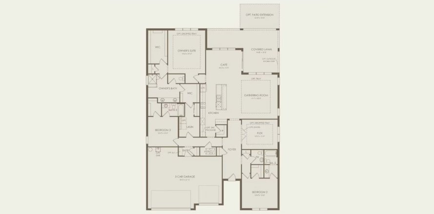 Townhouse floor plan «261SQM RENOWN», 3 bedrooms in ESTATES AT LAKEVIEW PRESERVE