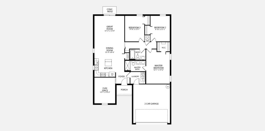 Townhouse floor plan «144SQM», 3 bedrooms in INVERNESS