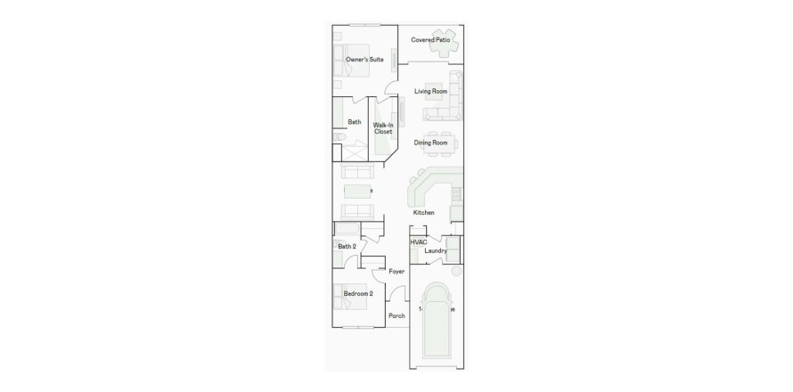 Townhouse floor plan «130SQM», 2 bedrooms in ABBOTT SQUARE