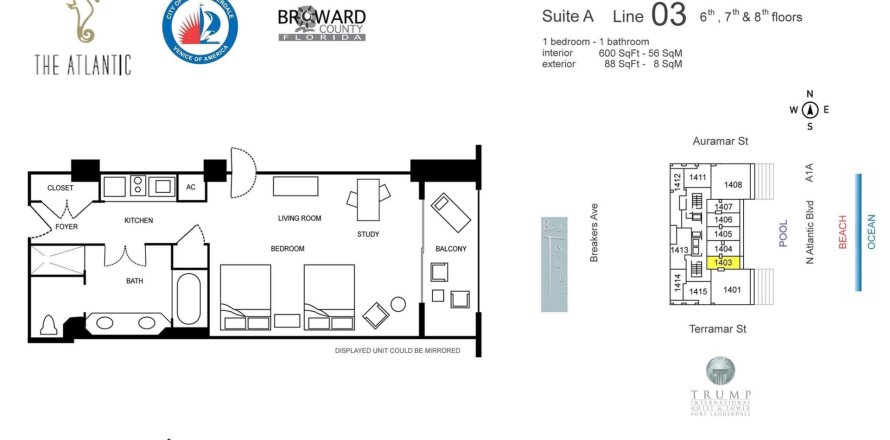 Condo in Fort Lauderdale, Florida, 1 bedroom  № 1187315