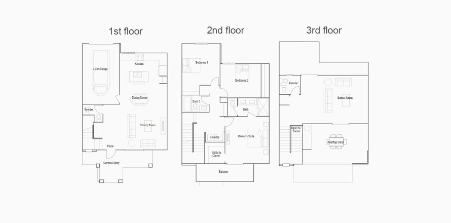 Townhouse floor plan «197SQM CE SKYVIEW», 3 bedrooms in URBANA