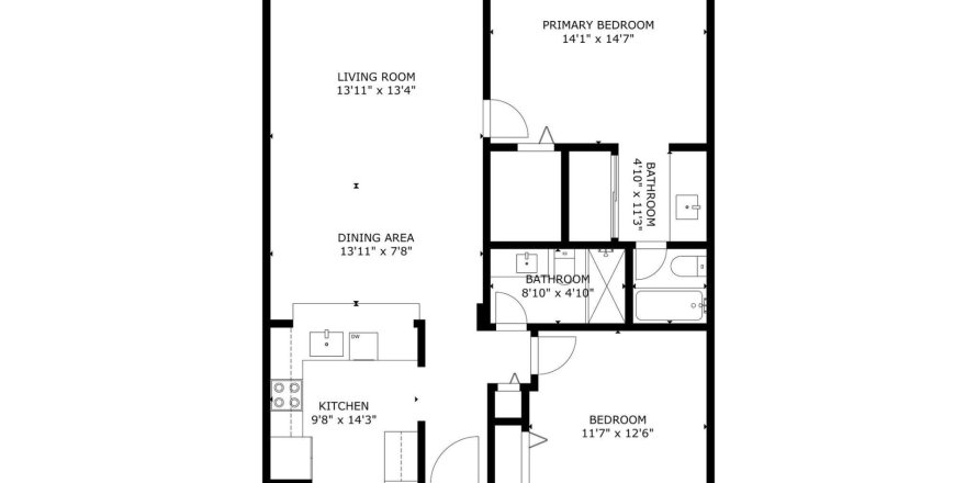 Condo in Pembroke Pines, Florida, 2 bedrooms  № 1117846