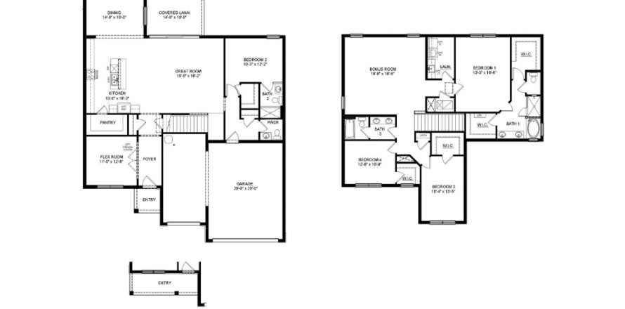 Планировка виллы или дома «House» 4 спальни в ЖК Star Farms at Lakewood Ranch - Emerald