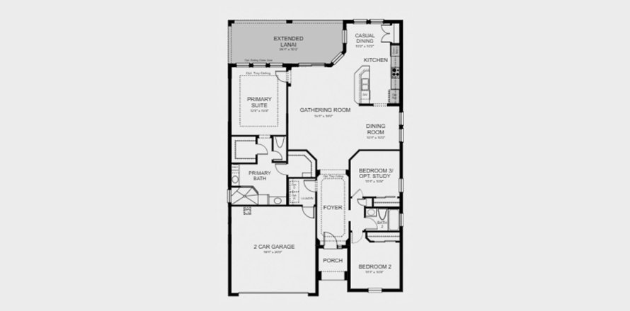 Townhouse floor plan «164SQM ARUBA», 3 bedrooms in THE CANYONS AT HIGHLAND RANCH