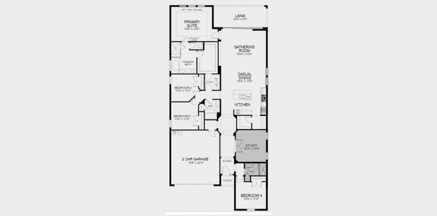 Townhouse floor plan «223SQM ANTIGUA», 4 bedrooms in THE CANYONS AT HIGHLAND RANCH