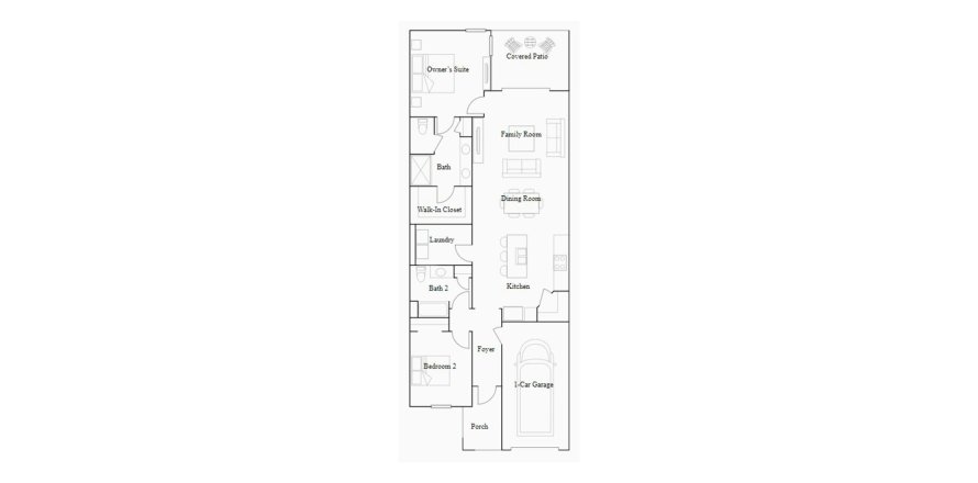 Планировка виллы или дома «129SQM» 2 спальни в ЖК MIRADA