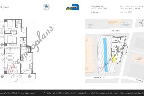 Copropriété à vendre à Miami, Floride: 3 chambres, 107.21 m2 № 1330201 - photo 2