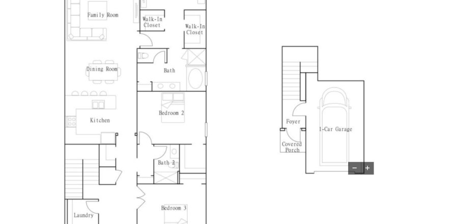 Планировка Таунхауса «Turnberry» 3 комнаты в ЖК ChampionsGate - Luxury Resort Condominiums