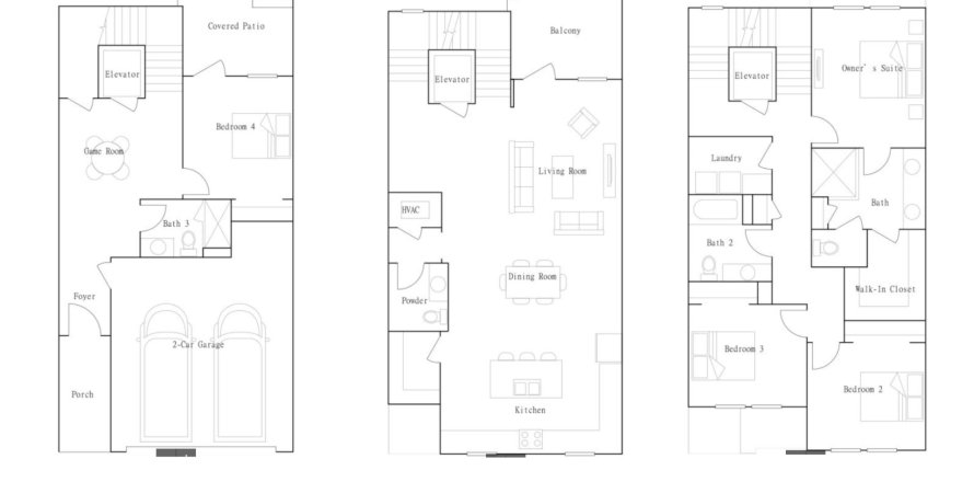 Townhouse floor plan «floor Halyard at Westshore Marina District», 4 rooms in Westshore Marina District - Inlet Shore Waterfront