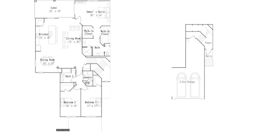 Townhouse floor plan «Townhouse», 3 bedrooms in Wellen Park Golf & Country Club - Coach Homes