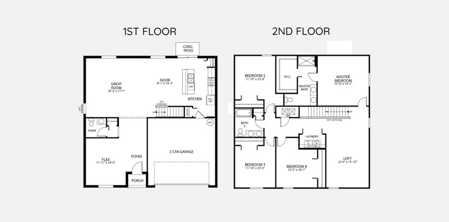 Townhouse floor plan «250SQM», 4 bedrooms in POINCIANA