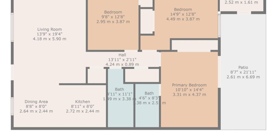 Adosado en Deerfield Beach, Florida 3 dormitorios, 111.02 m2 № 1145866