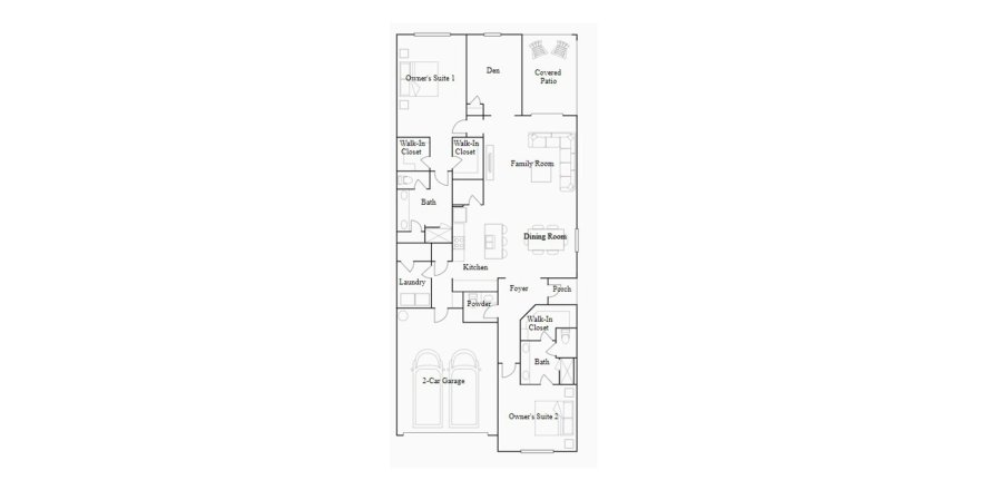 Планировка виллы или дома «205SQM» 2 спальни в ЖК CONNERTON

