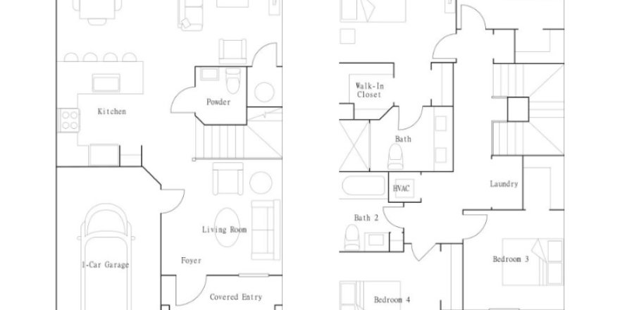 Townhouse floor plan «Townhouse», 4 bedrooms in Sunset Trails