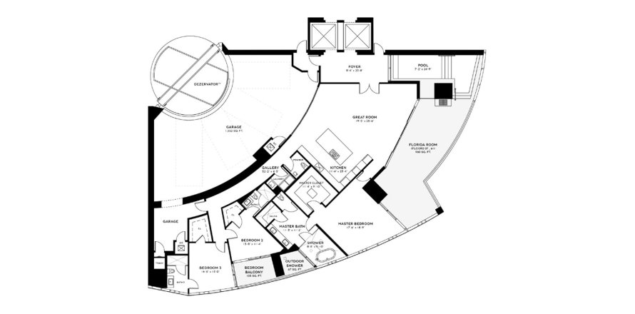 Floor plan «280SQM», 3 bedrooms in BENTLEY RESIDENCES