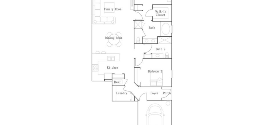 Планировка Таунхауса «Augusta» 2 комнаты в ЖК ChampionsGate - Luxury Resort Condominiums