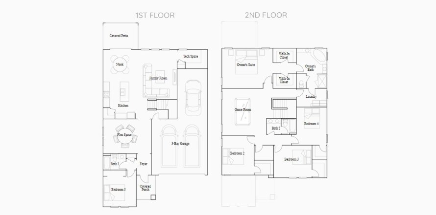 Townhouse floor plan «306SQM PEABODY», 5 bedrooms in TRINITY LAKES
