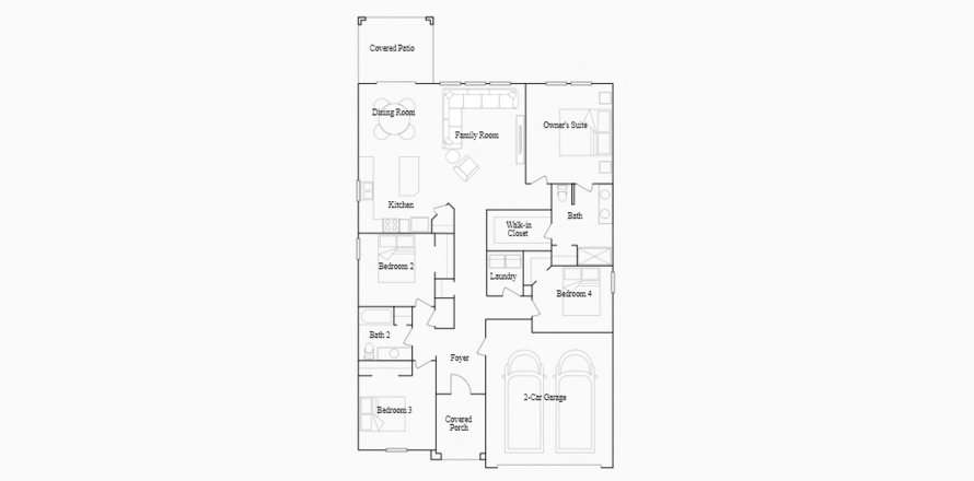 Планировка таунхауса «172SQM ALLENTOWN» 4 спальни в ЖК TRINITY LAKES