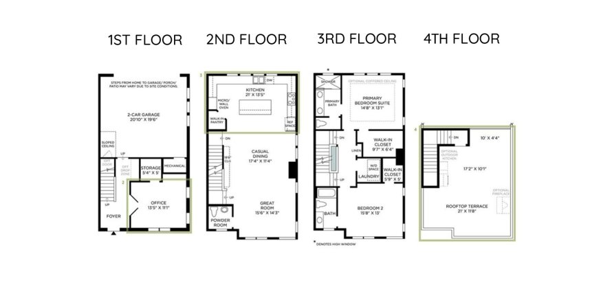 Townhouse floor plan «194SQM», 3 bedrooms in THE BRIX AT THE PACKING DISTRICT