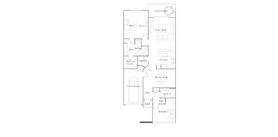 Townhouse floor plan «Townhouse», 3 bedrooms in Delray Trails - The Villas