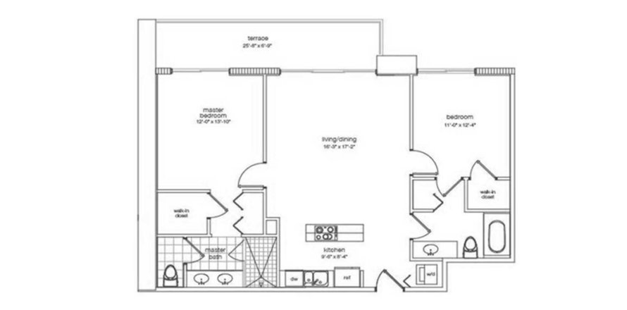 Apartment floor plan «2BR 100SQM», 2 bedrooms in THE IVY