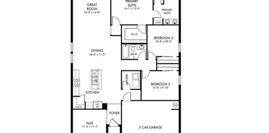 House floor plan «floor Daphne at Magnolia Bay - Classic Series», 3 rooms in Magnolia Bay - Classic Series