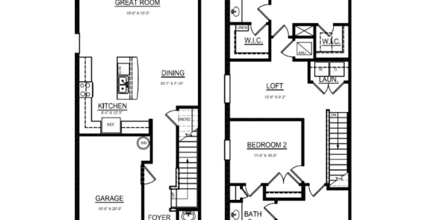 Townhouse floor plan «Townhouse», 3 bedrooms in Braden Pointe