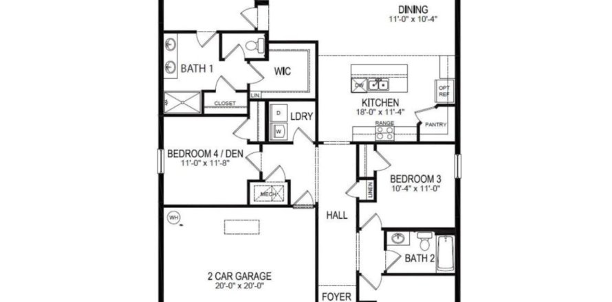 House floor plan «floor 608 Auburn Grove Terrace», 4 rooms in Auburn Grove by D.R. Horton